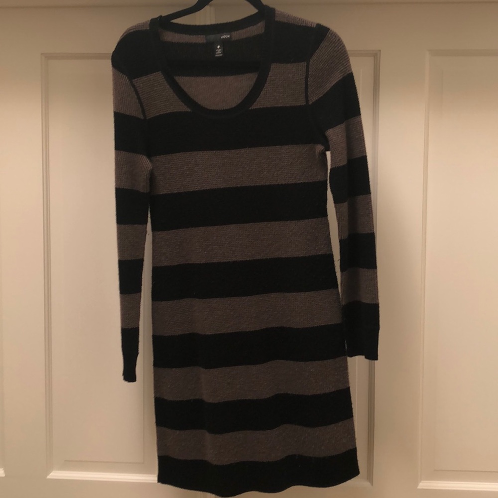 Aqua Striped sweater dress